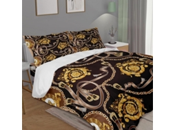 Conjunto de Cama com Estampa Leopardo em Co Microfibra Fronha 50x50cm