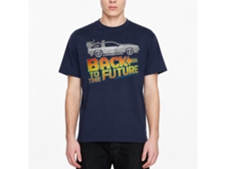 Rockinstone Back To The Future Movie 8-bit To The Future Navy Adult T-shirt Size:xxxl