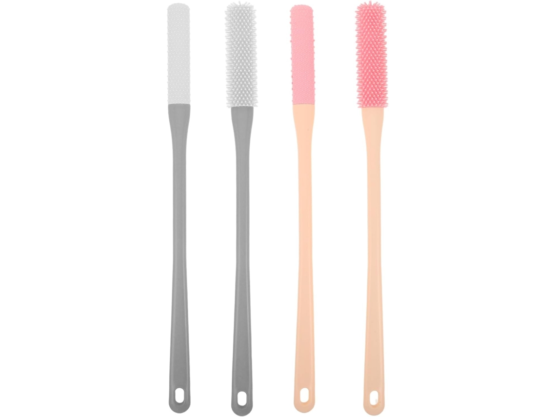 Conjunto De 4 Escovas Silicone Macio Para Os Pés, Ideais Para Idosos Escova Esfoliante Com Cabo Longo Limpeza Entre Os