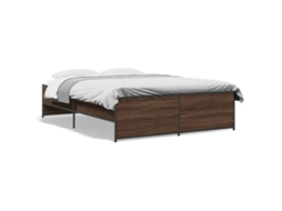 Bed Frame, Bed Frames Vidaxl Marrom Madeira Processada (120 X 200 Cm)