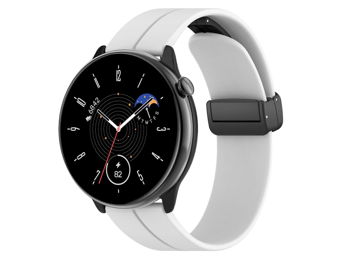 Pulseira De Silicone Preta Com Fecho Magnético Dobrável Para Amazfit Gtr Mini