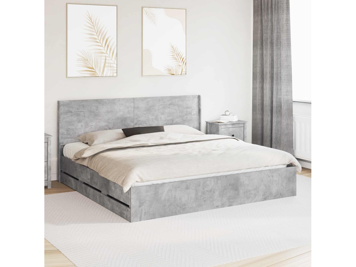 Vidaxl Estrutura De Cama Com Armazenamento E Cabeceira 180 X 200 Cm