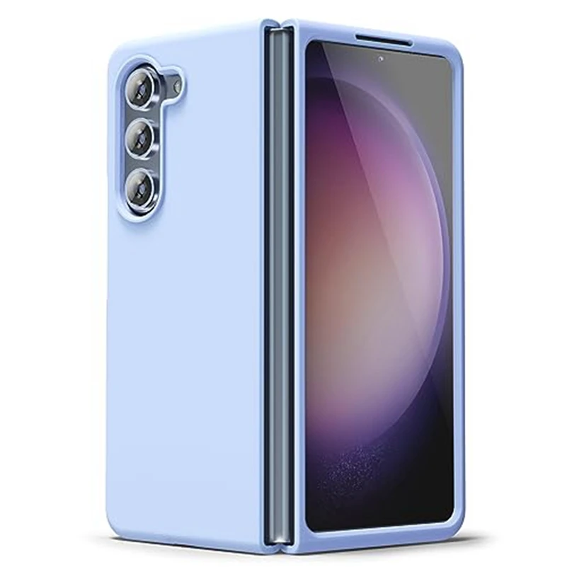 Capa Protetora De Silicone Líquido (azul Celeste, Galaxy Z Fold5), Capa Protetora Para Carregamento Sem Fio Magnético.