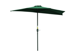 Meio guarda-sol de varanda, inclui 5 hastes metálicas, 2,93x1,5x2,49 m, poliéster verde