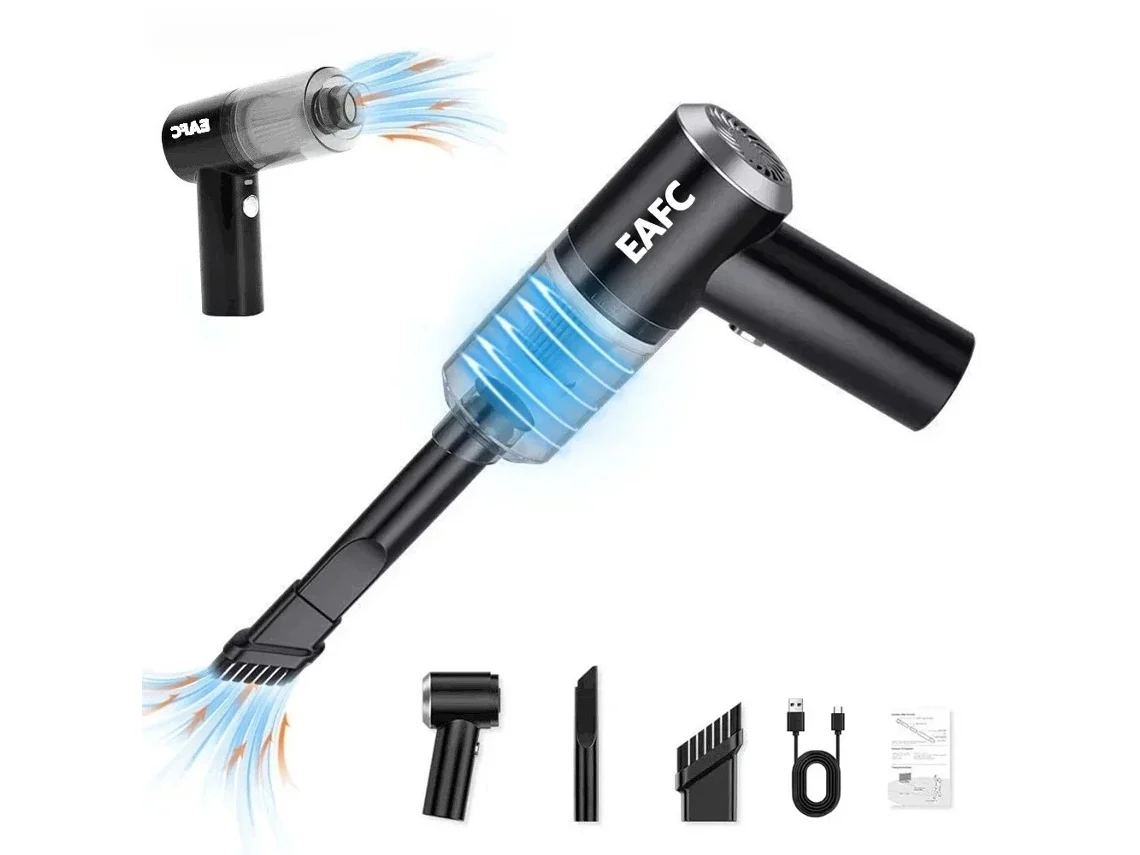Aspirador de pó portátil Semi Fio Mini 120 WE 6000 Pa, com coletor de pó, carregamento USB, para uso em superfícies secas e molhadas.