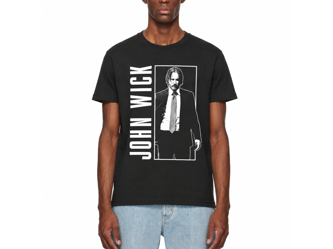 Rockinstone John Wick Simple Bw Black Adult T-shirt Size:xxxl