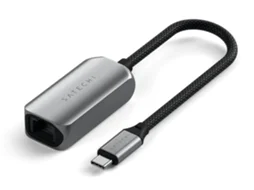 Adaptador USB-C para Ethernet 2.5 Gigabit revestido em nylon Cinzento SATECHI