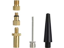 Kit De Adaptadores De Válvula Para Bicicleta 5 Peças Dunlop Presta Schrader Com Agulha De Inflação
