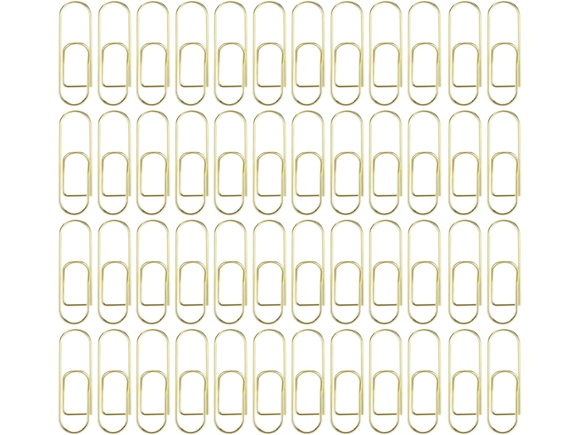 Porta Clipes Metálicos Canetas E Cadernos, 3,8cm 1,5 Polegadas, Dourado, 60 Unidades em 3 Caixas, Clipes