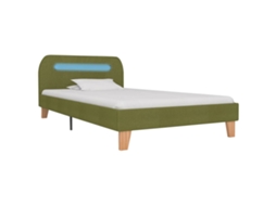 Estrutura de Cama com Led em Tecido 90x200 Cm Verde MAISON EXCLUSIVE