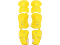 Conjunto De Proteção Para Desporto Ao Ar Livre, Ciclismo E Skate, Incluindo Cotoveleiras, Protetores De Pulso E Joelheiras Para Crianças, Amarelo
