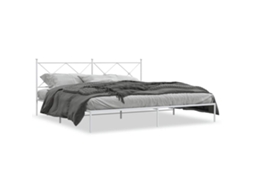 Bed Frame, Bed Frames Vidaxl Branco Aço (193 X 203 Cm)