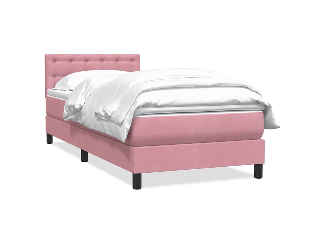 Cama com Molas/colchão 80x220 Cm Veludo Rosa MAISON EXCLUSIVE
