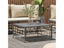 Vidaxl Mesa De Jardim 70x70x34 Cm Vime Pe Antracite