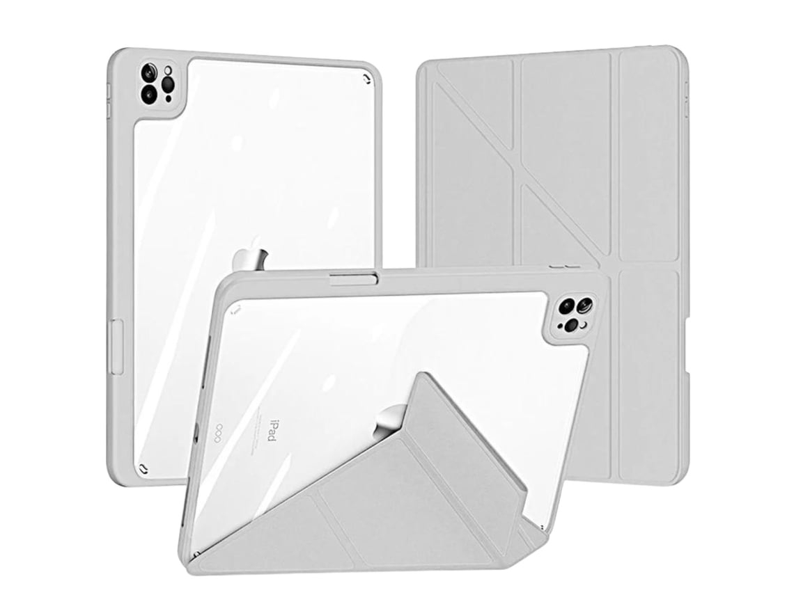 Capa Crystal Folio Origami para Ipad 10.2 2021 9º Ger Cinzento
