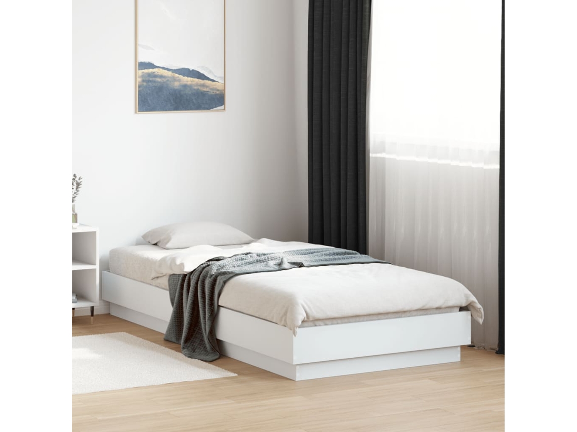 Vidaxl Estrutura de Cama 90x200 Cm Derivados de Madeira Branco