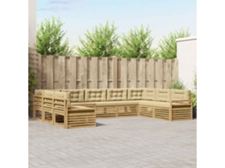 Vidaxl Conjunto De Sofás Para Exterior 9 Unid. Branco E Bege
