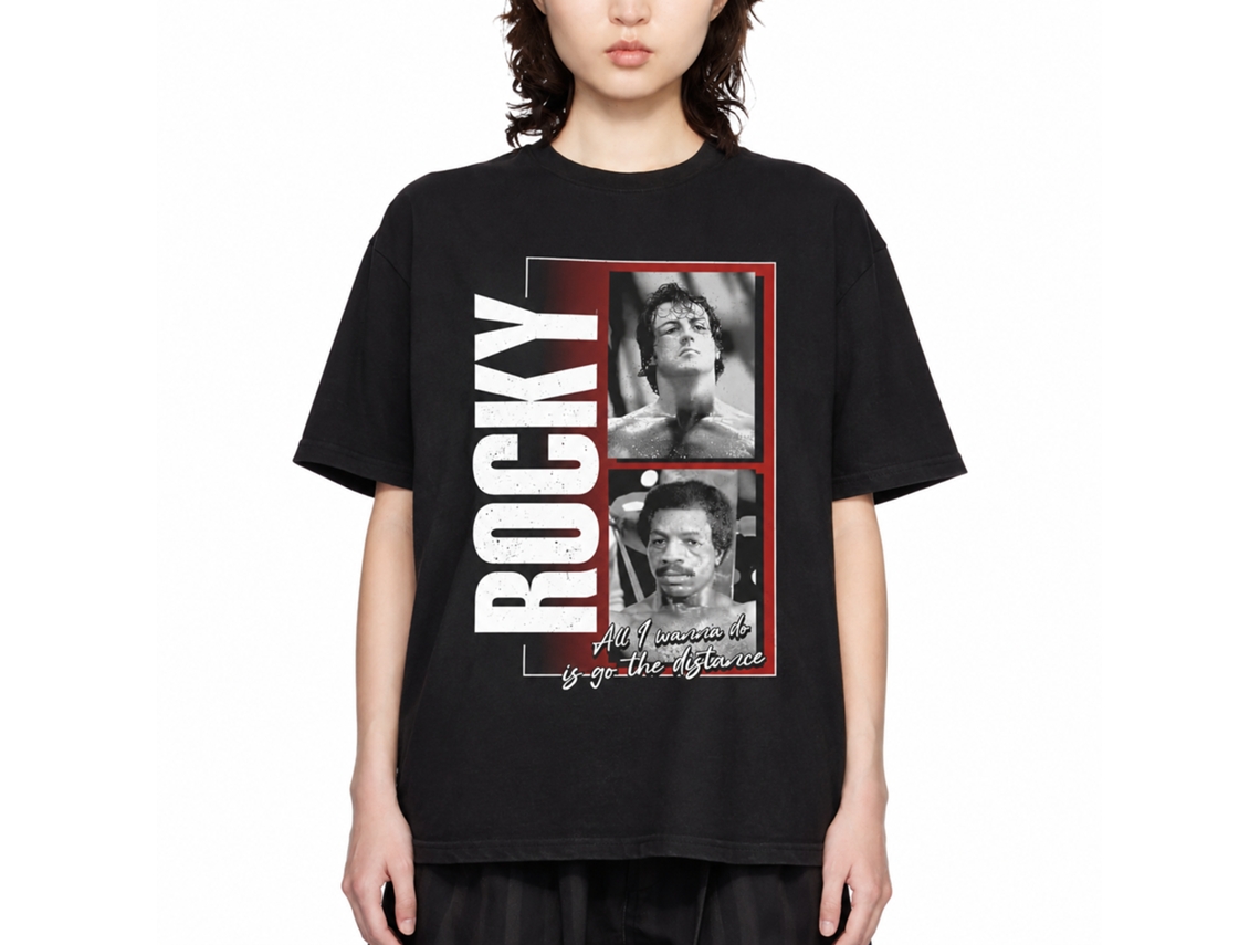 Rockinstone Rocky Two Photos Black T-shirt Size:xxl