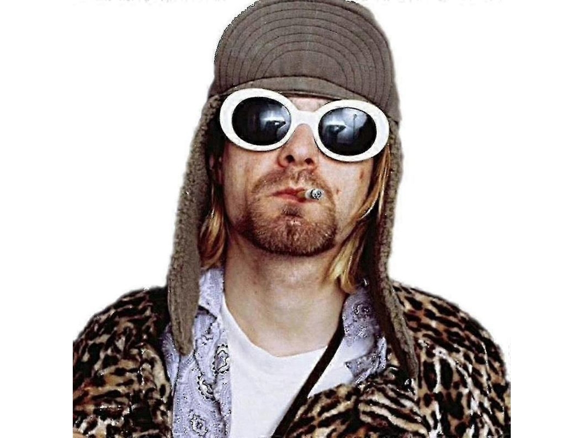 Óculos de Sol para Amantes da Música Óculos Brancos Estilo Kurt Cobain CHARM