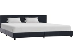 Bed Frame, Bed Frames Vidaxl Preto Couro Artificial (180 X 200 Cm)