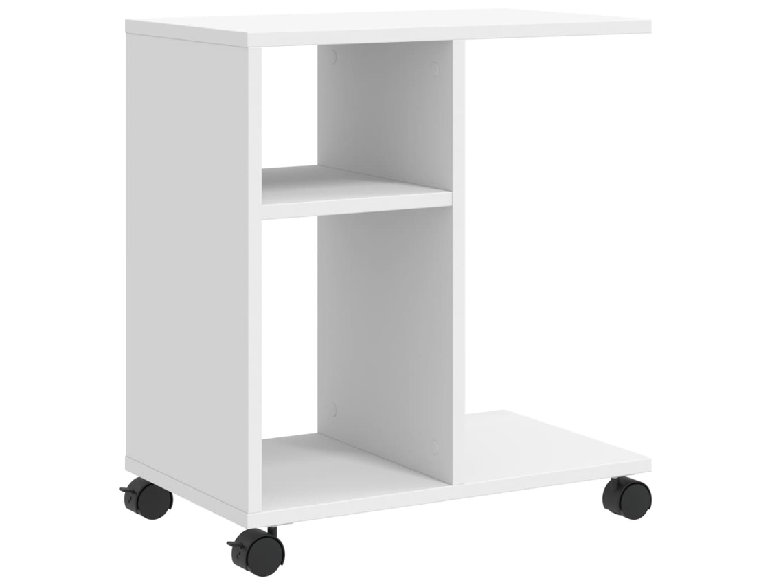 Mesa de Apoio com Rodas MAISON EXCLUSIVE Derivados de Madeira Branco (50x30x55 cm)