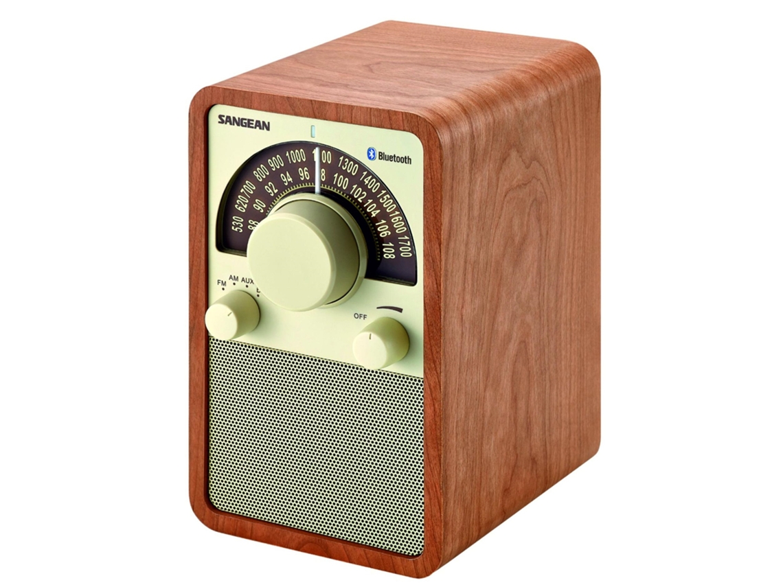 Rádio de mesa de couro vermelho SANGEAN WR-15BT