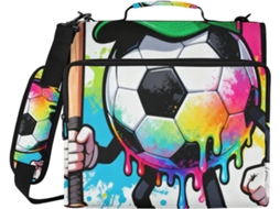 Pasta organizadora com estampa de futebol americano, 3 argolas, 8 cm, para usar de ombro a ombro, bolsa de armazenamento