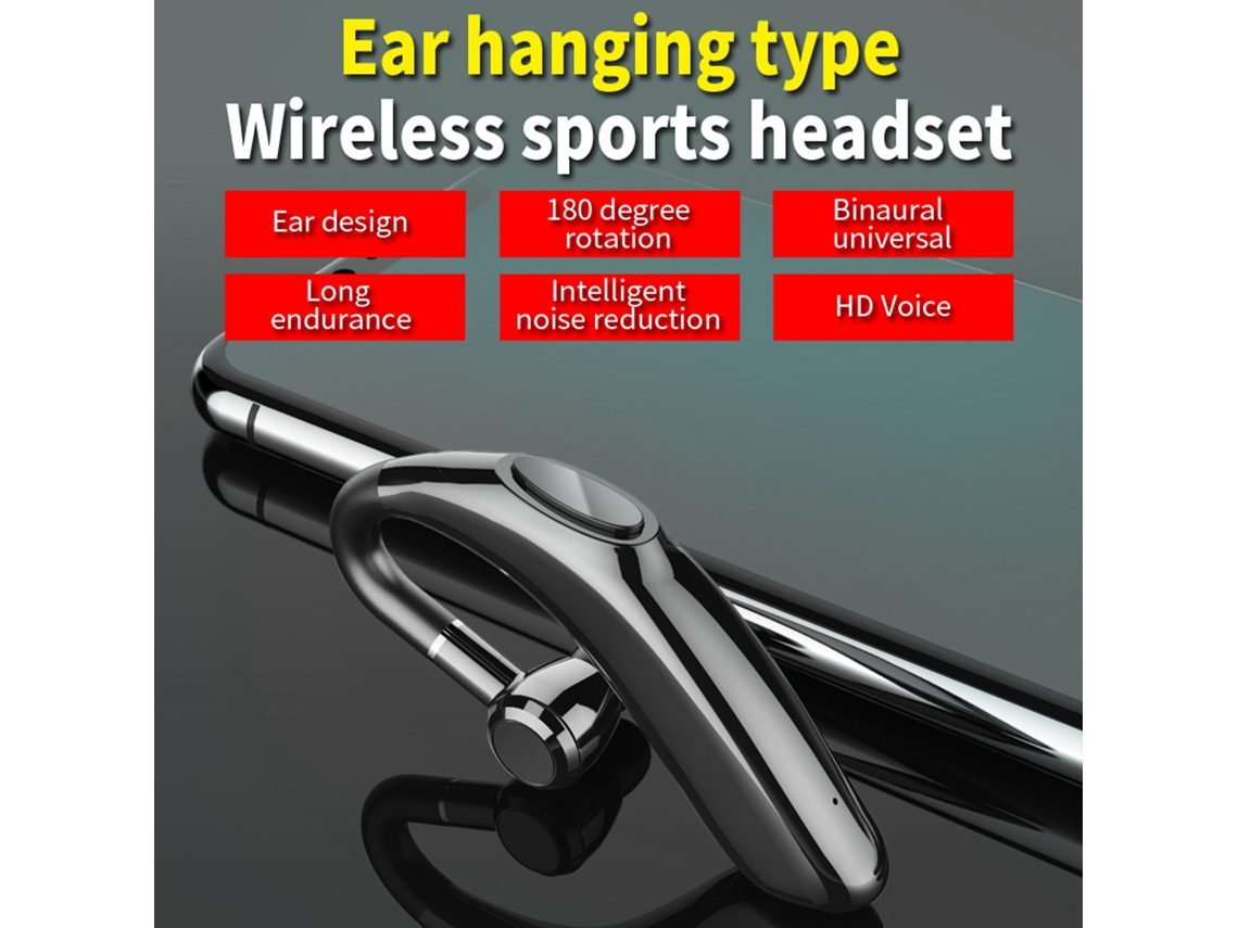 Fone De Ouvido Bluetooth 5.1 Sem Fio Com Microfone Redução De Ruído Ear-hook Para Esportes Dirigir Trabalho
