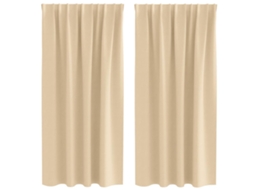 Maison Exclusive - Cortinas Blackout Com Argolas 2 Pcs Creme 175 X 140 Cm
