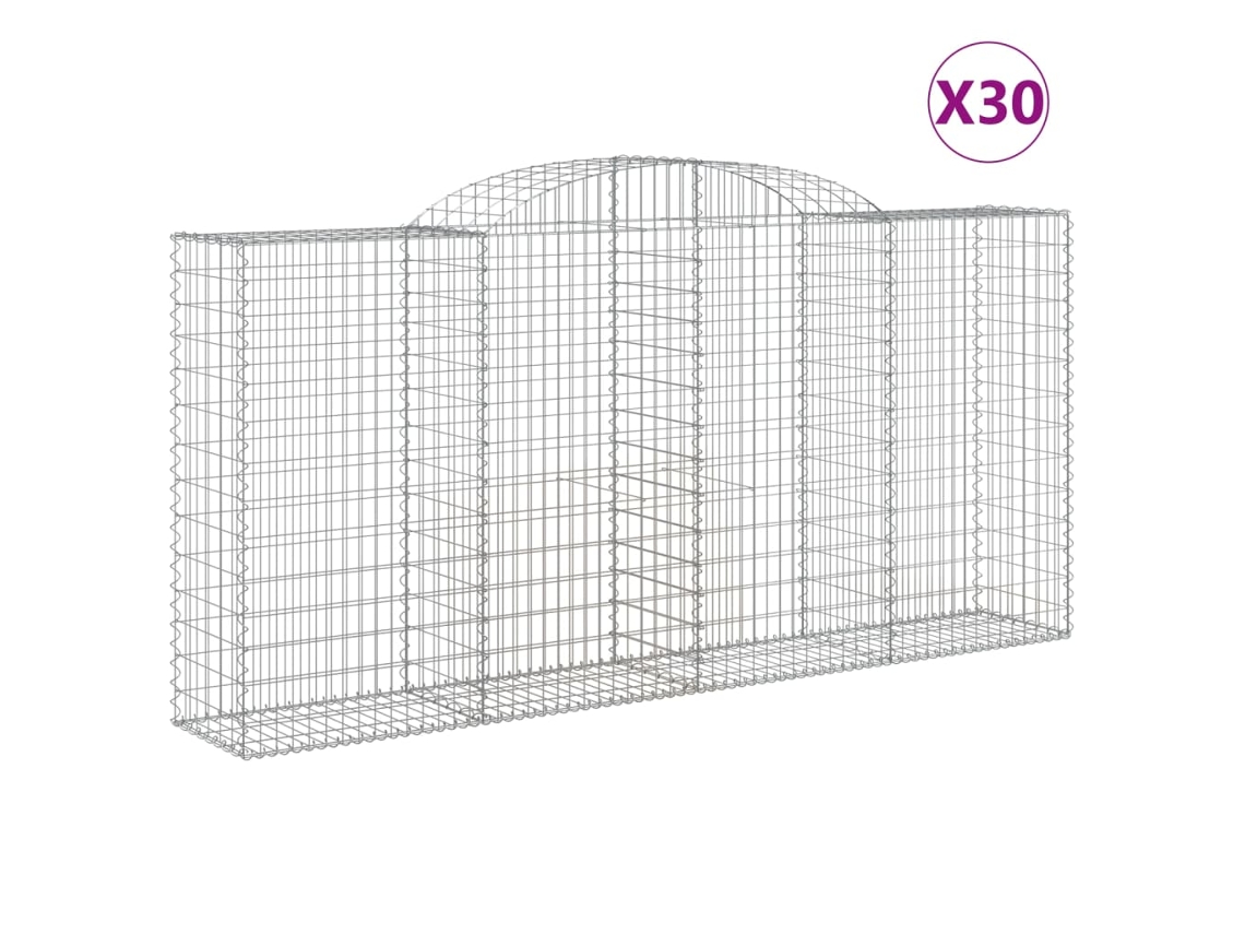 Gabion Basket, Gabion Baskets Vidaxl Prateado Ferro (300 X 50 X 140/160 Cm)
