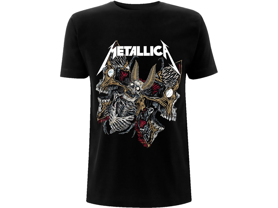 T-Shirt ROCK OFF Metallica - Skull Moth Preto (Tamanho: L)