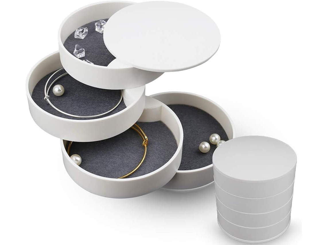 MEOIRUERY Organizador De Joias Com Design Giratório, Resina Abs E Tecido Não Tecido Macio, Presente Requintado Para Economia De Espaço E Estilo Moderno, Rotação