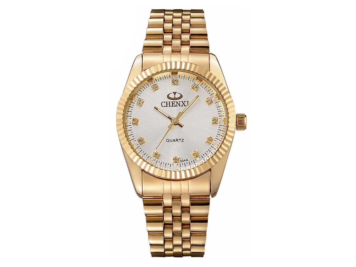 Relógio de pulso masculino analógico de quartzo com pulseira de aço inoxidável, modelo clássico para casais, ideal para negócios.