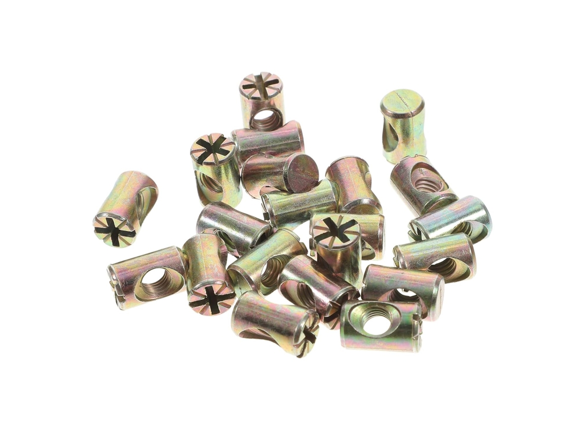 Conjunto De 20 Porcas Liga Zinco Com Fenda Para Móveis, Com Design Em Cruz Para Encaixe Seguro