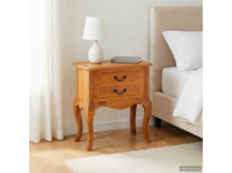 Vidaxl Mesa Lateral Natural 60,5 X 30 X 61 Cm Madeira De Mogno Sólida