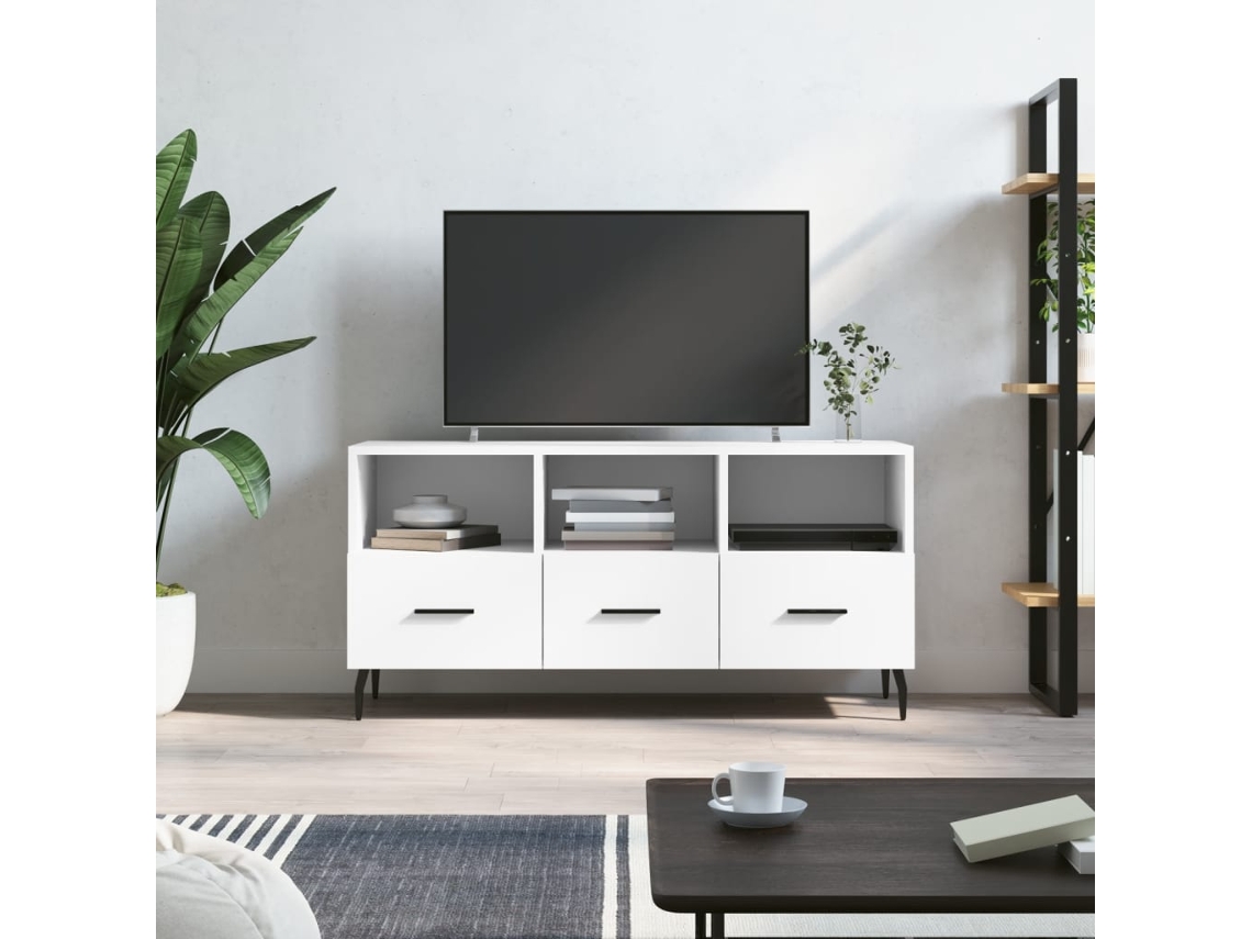 Vidaxl Móvel De Tv 102x36x50 Cm Derivados De Madeira Branco