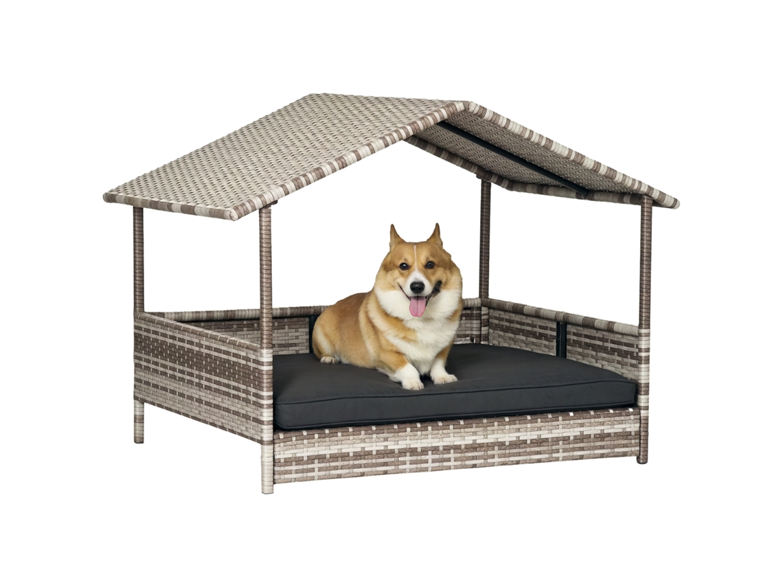 Casinha De Cachorro, Cama De Estimação, Cesta Para Resistente, Pôster Removível, Cinza