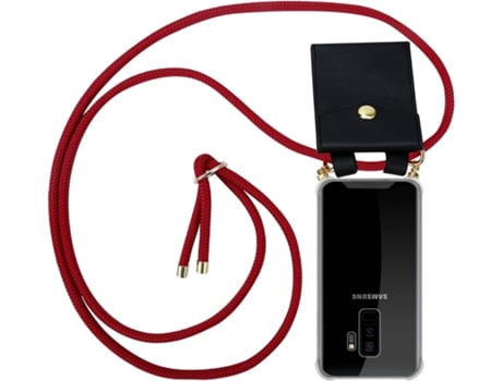 Cabo Colar Rubi Anéis Ouro Pescoço para Samsung Galaxy S9 Plus HONGWE. Silicone Transparente