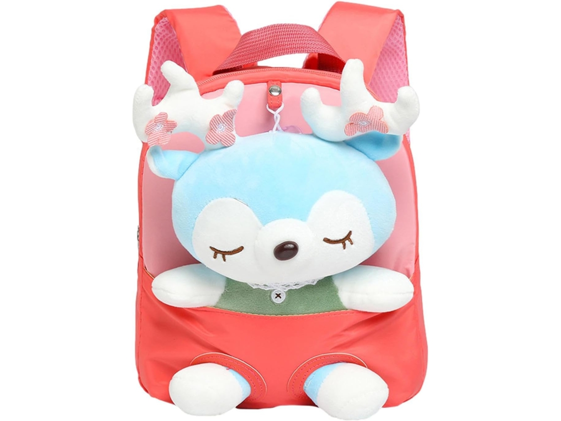 Mochila De Pelúcia, Mochilas Fofas, Infantil Com Rena Removível
