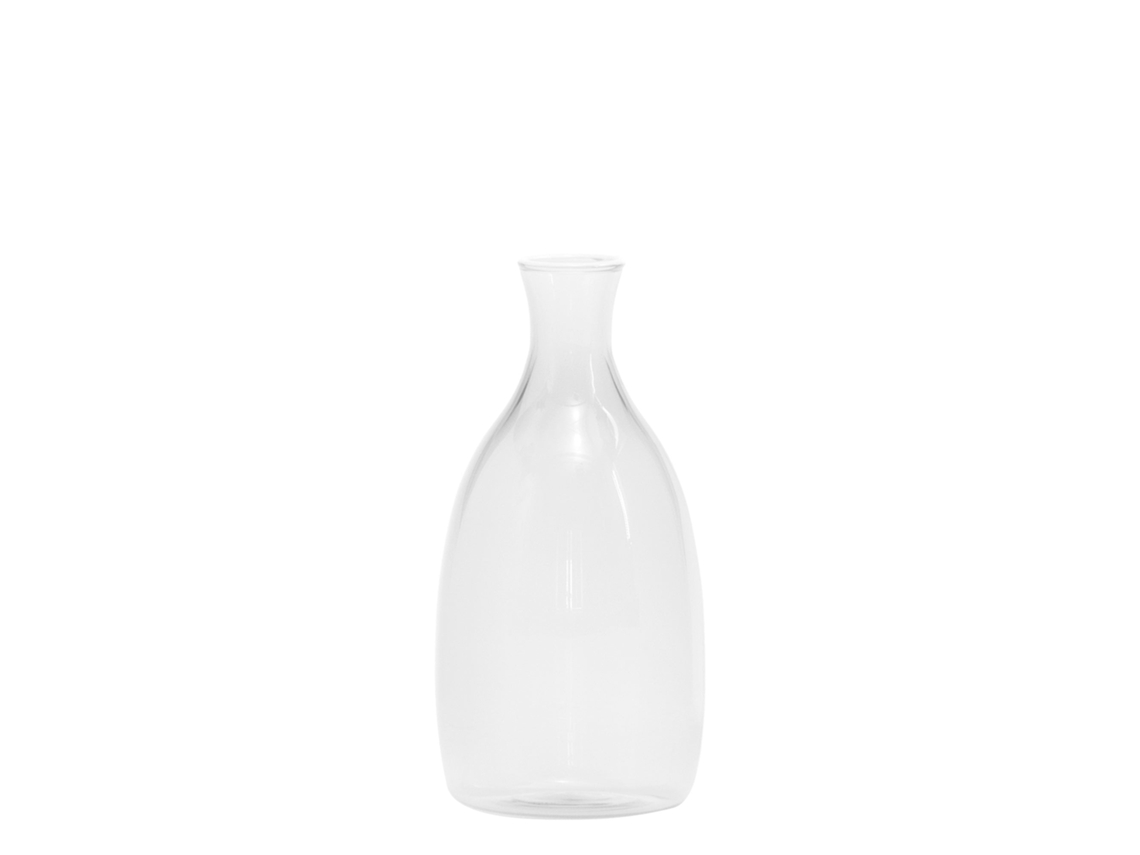 Vaso Un Fiore De 35 Cl Em Vidro Borossilicato Soprado À Mão, Com Design Elegante E Decoração Branca Na Borda, Ideal Para Decorar A Sua Casa.