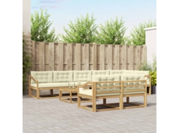 Vidaxl Conjunto De Sofás Para Exterior 9 Unid. Branco E Creme