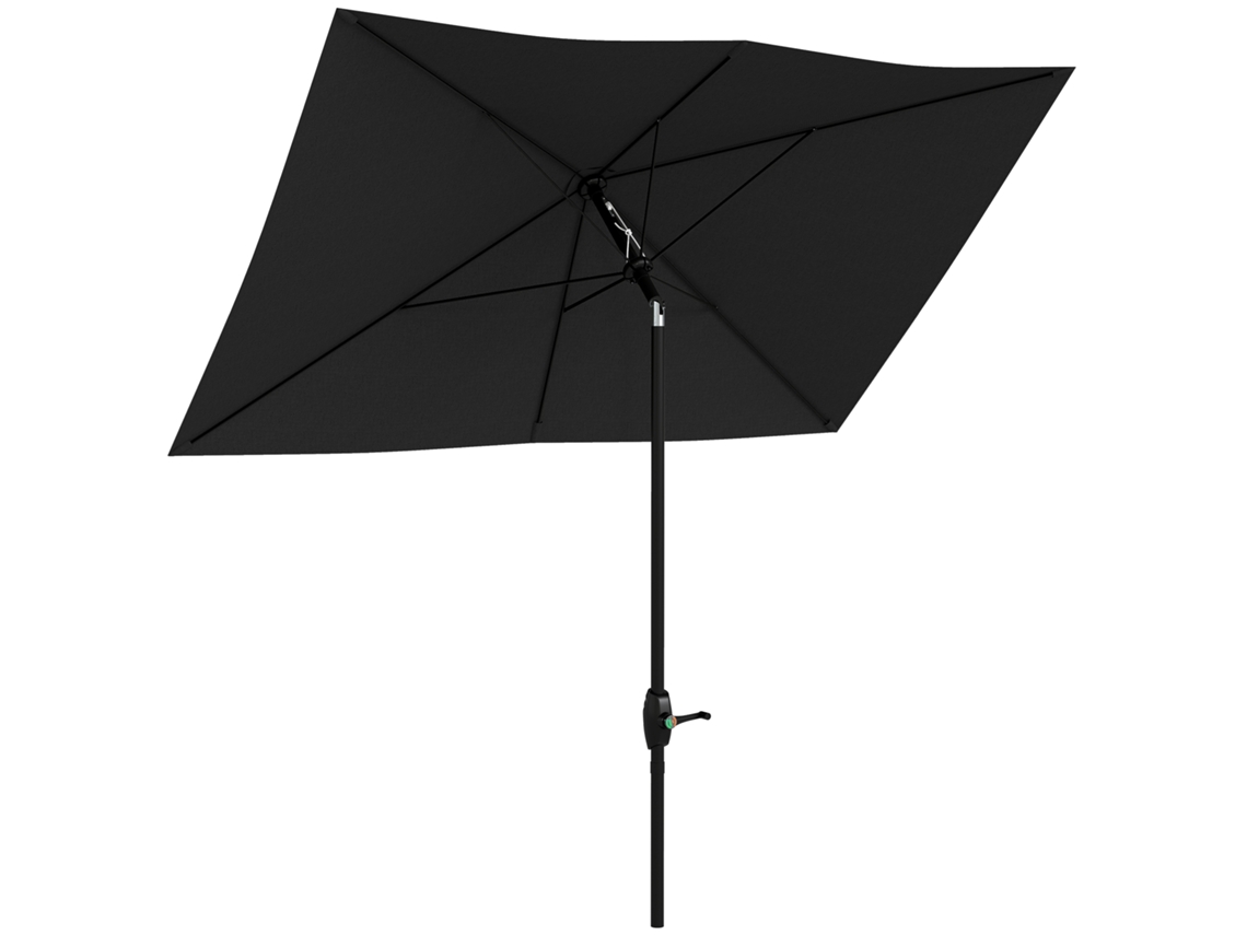 Guarda-sol Retangular S/MARCA, inclinável, 2x3m, lona impermeável, preto