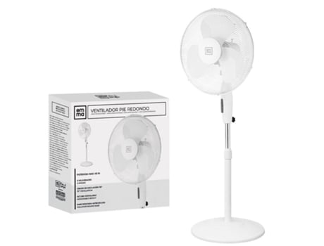 Ventilador De Pie Emma - Ultra Silencioso - 45 W - Bajo Consumo - Alta Potencia En 3 Velocidades - Altura Modulable - 3 Aspas Duales (blanco, Pie)