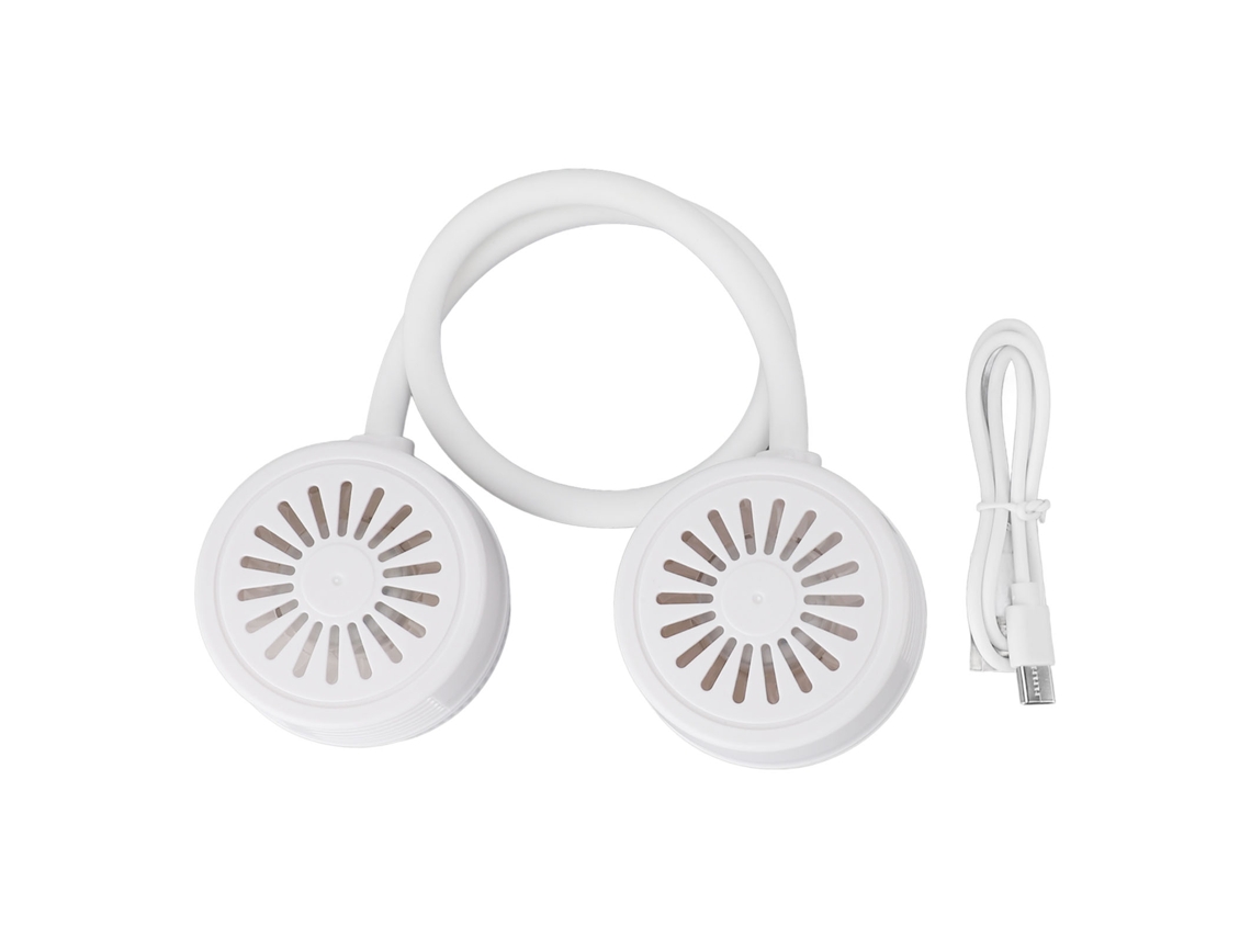 Ventilador de Pescoço Sem Lâmina Plegável Usb Branco Portátil