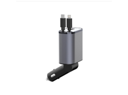 Carregador De Isqueiro Retrátil Duplo Lightning 60 W 4 Em 1, Carregador De Telemóvel Super Rápido, Cabos Retráteis Com 2 Portas Usb, Adaptador De Carr