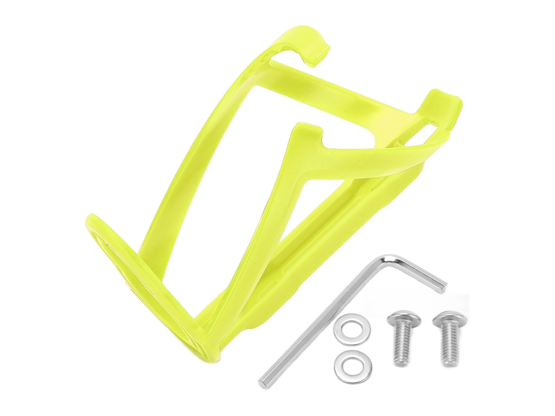 Suporte de garrafa de plástico sem marca, para MTB e bicicletas de estrada, amarelo.