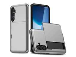 Compre Capa Com Suporte Para Cartão Em Tpu Capa Traseira Para Pc Para Samsung Galaxy S24 Fe Cinza Claro