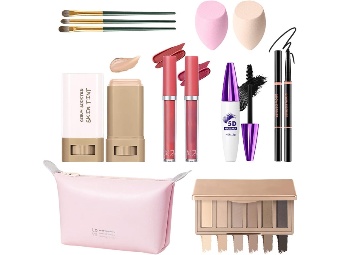 Conjunto SFUSHOS de maquiagem profissional com batom e delineador