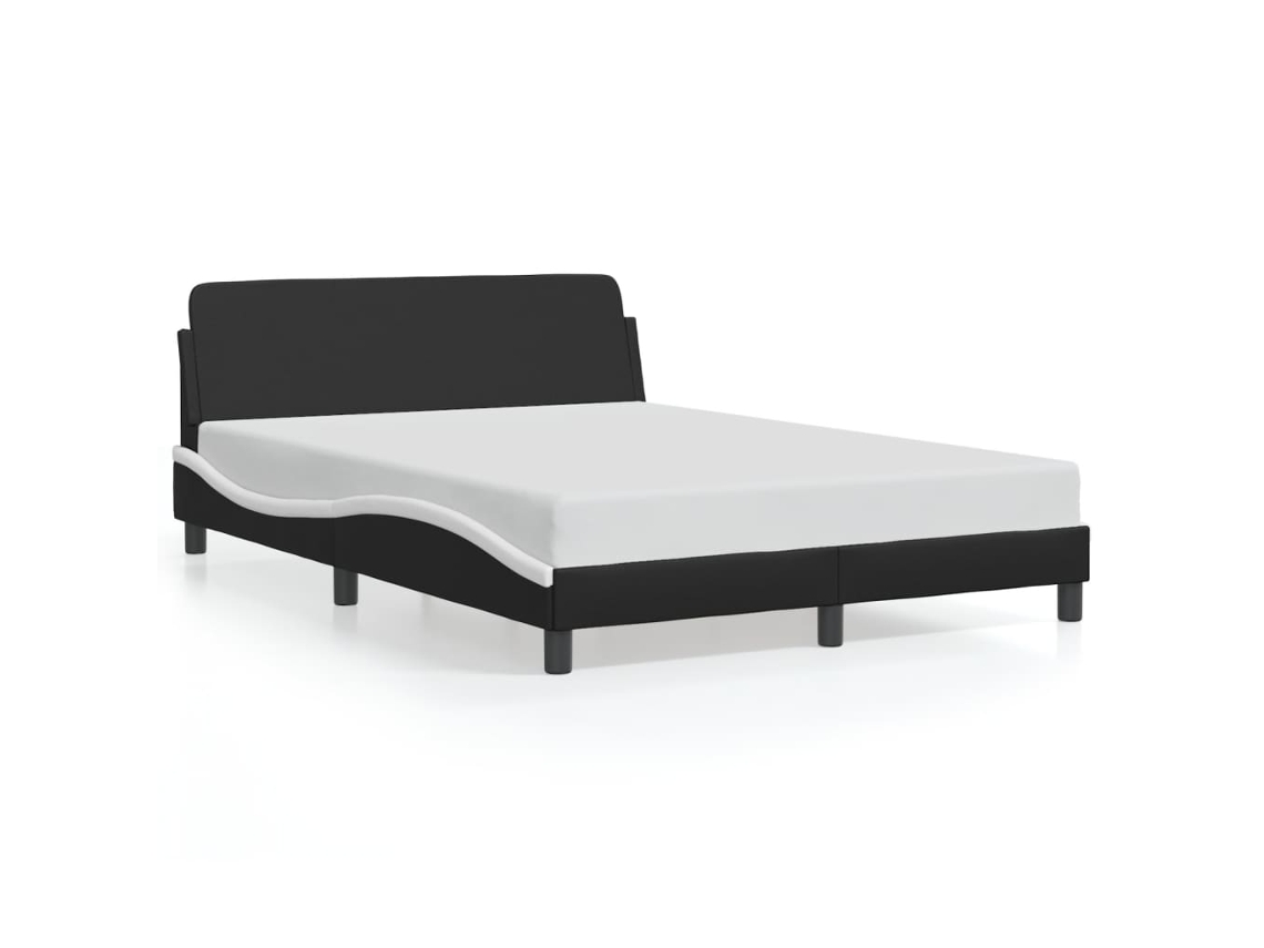 Bed Frame, Bed Frames Vidaxl Preto Couro Artificial (120 X 200 Cm)