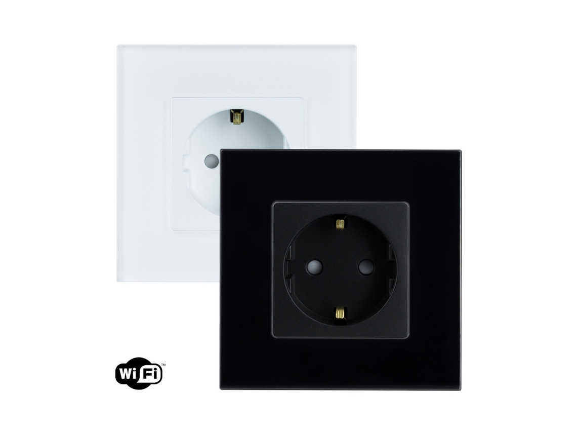 Tomate Tipo F Schuko Wifi com Moldura de Cristal Modern